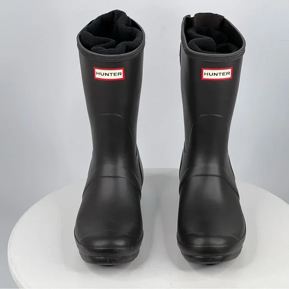 Hunter Original Short Boot Matte Black Waterproof Fisherman Fall Winter Rain 10 - Picture 9 of 15